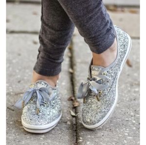 kate spade white glitter